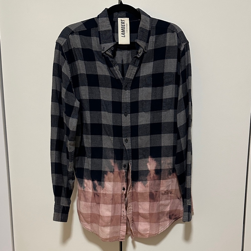 Lambert Men's Plaid Shirt - Black and Pink